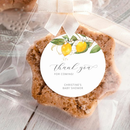 レモンブライト柑橘類フローラベビーシャワーありがとう ラウンドシール