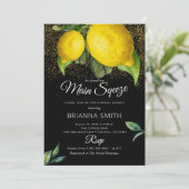 レモンブラックスクイズモダンブライダルシャワー 招待状 (スタンド正面)