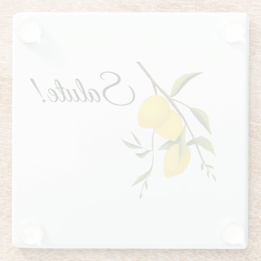 レモンブランチデザインと敬礼! ガラスコースター (裏面)