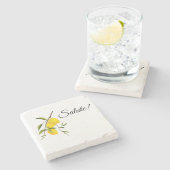 レモンブランチデザインと敬礼！ ストーンコースター (横)