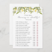 レモンブランチベビー誰がシャワーゲームカード 招待状 (正面/裏面)