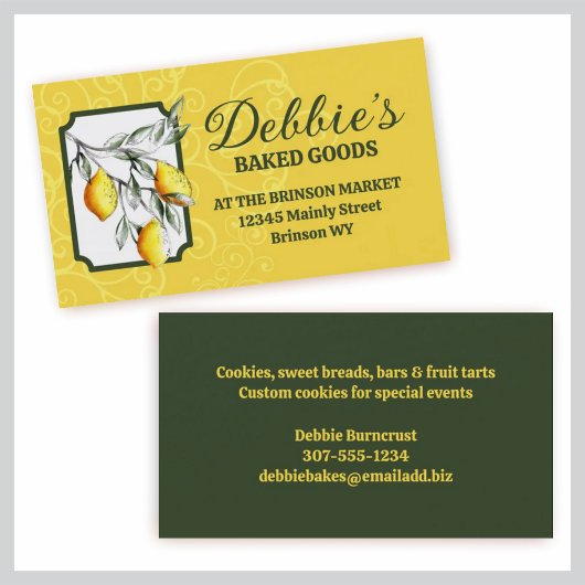 レモンブランチベーキングベーカリーパティシエケータリング 名刺