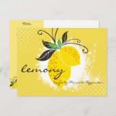 レモンブランチベーキング料理クックブックレシピカード ポストカード (正面/裏面)