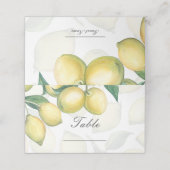 レモンブランチホワイト&イエローカントリーテーブル番号 プレイスカード (外部開封)