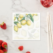 レモンブランチホワイト&イエローカントリー素朴パーティー スタンダードカクテルナプキン (インサイチュ)