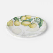 レモンブランチホワイト&イエローカントリー素朴パーティー ペーパープレート (アングル)