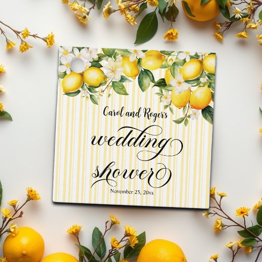 レモンブランチ地中海のサマーウェディングシャワー フェイバータグ