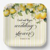 レモンブランチ地中海のサマーウェディングシャワー ペーパープレート (正面)