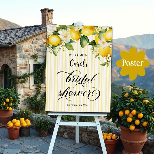 レモンブランチ地中海のサマーブライダルシャワー ポスター