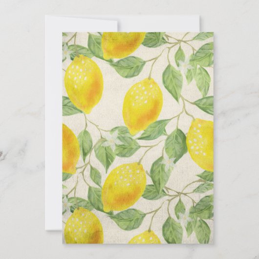 レモンブランチ結婚式招待状 |黄色のヴィンテージ 招待状 (裏面)