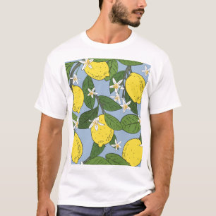 レモンブランチ:ブルーヴィンテージイラストレーション Tシャツ