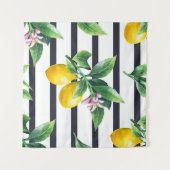 レモンブランチ:柑橘類の水彩ブリス タペストリー (正面(横))