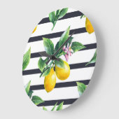 レモンブランチ:柑橘類の水彩ブリス ラージ壁時計 (傾斜)