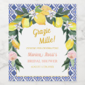 レモンブルーイタリアンタイルズグラツィーミレブライダルショウ ワインラベル (シングルラベル)