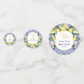 レモンブルーイタリアンタイルブライダルシャワーパーティー コンフェッティ (正面)