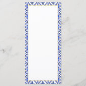 レモンブルーイタリアンタイルブライダルシャワー結婚ズ メニュー (裏面)