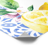 レモンブルーイタリアンタイルポジターノブライダルシャワー ポスター (角)