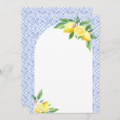 レモンブルーイタリアンタイルポジターノ空白のカード (正面/裏面)