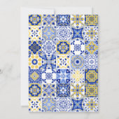 レモンブルーイタリアンタイル赤地中海のちゃんシャワー 招待状 (裏面)