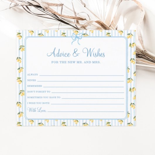 レモンブルーイタリアンブライダルシャワーアドバイス&ウィッシュ