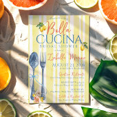 レモンブルーイタリアンベラキュチーナブライダルシャワー 招待状