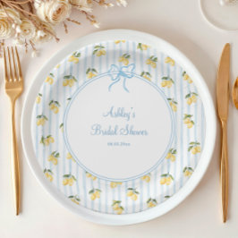 レモンブルーイタリアンボウ紙プレート ペーパープレート