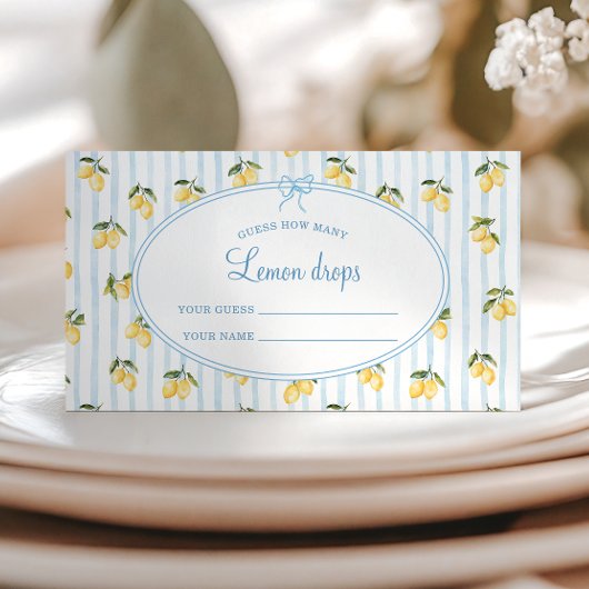 レモンブルーイタリアンレモンの滴の数を推測 エンクロージャーカード