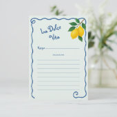 レモンブルーウィミフレームラドルチェヴィータブライダルシャワー エンクロージャーカード (スタンド正面)