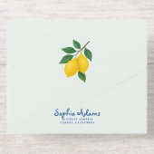 レモンブルーウィミフレームラドルチェヴィータブライダルシャワー オールインワン招待状 (背面)