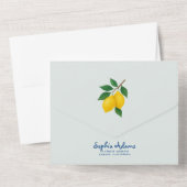 レモンブルーウィミフレームラドルチェヴィータブライダルシャワー オールインワン招待状 (裏面)