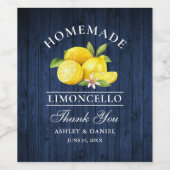 レモンブルーウッドリモンチェロ感謝していボトルラベル ワインラベル (シングルラベル)