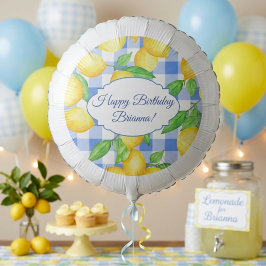 レモンブルーギンガムサマー誕生日バルーン バルーン