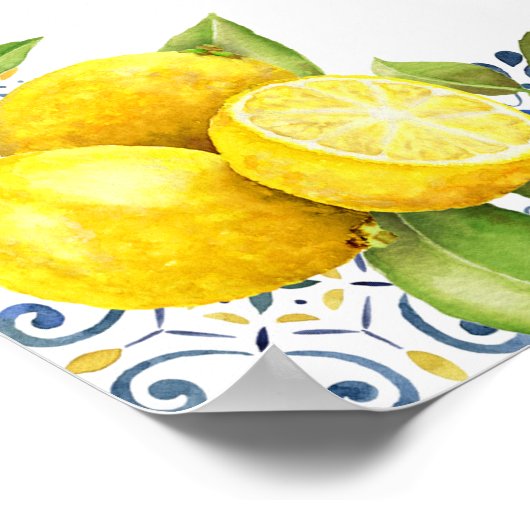 レモンブルータイルウェルカム結婚ーズ ポスター (角)