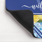 レモンブルータイルバックスプラッシュモノグラム マウスパッド (コーナー)