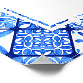 レモンブルータイルフローラブライダルシャワー歓迎 ポスター (角)