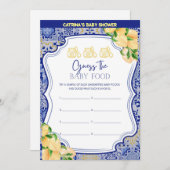 レモンブルータイル赤ちゃんシャワー – 編集可能な名前， 5x7 招待状 (正面/裏面)