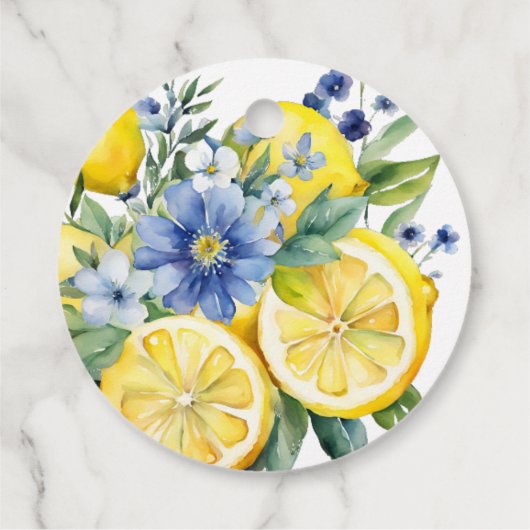 レモンブルーフローラシトラスブライダルシャワー フェイバータグ (裏面)