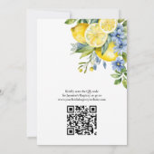 レモンブルーフローラシトラスブライダルシャワー 招待状 (裏面)