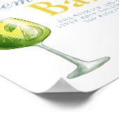 レモンブルーフローラシトラスレモナッドバーサイン ポスター (角)