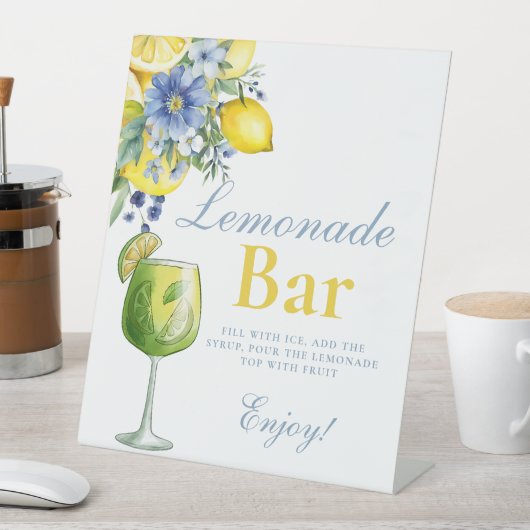 レモンブルーフローラシトラスレモナッドバーサイン 台座サイン (インサイチュ)