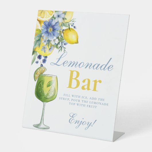 レモンブルーフローラシトラスレモナッドバーサイン 台座サイン (正面)