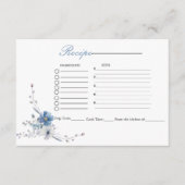 レモンブルーフローラブライダルシャワーレシピ要求 エンクロージャーカード (正面)