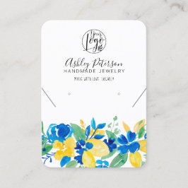 レモンブルーフローラロゴジュエリーイヤリングネックレス 名刺