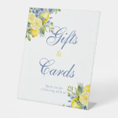 レモンブルーフローラ柑橘類ブライダルギフト&カードサイン 台座サイン (正面)