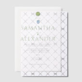 レモンブルーメディテラネアンガーデングリーン結婚ズ ベラム紙招待状 (オフセット (招待状))