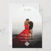 レモンブルーメディテラネアンガーデングリーン結婚ズ 招待状 (裏面)