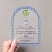 レモンブルーメディテラネアンタイルズガーデンブライダルシャワー アクリル招待状 (インサイチュ (ポータブル))