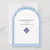 レモンブルーメディテラネアンタイルズガーデンブライダルシャワー 招待状 (裏面)