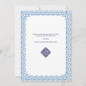 レモンブルーメディテラネアンタイルズガーデンブライダルシャワー 招待状 (裏面)