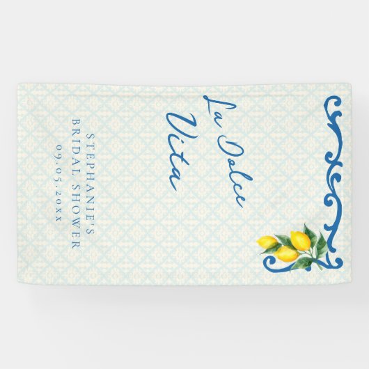 レモンブルーラドルチェヴィータイタリアンインスパイアブライダル 横断幕 (横)